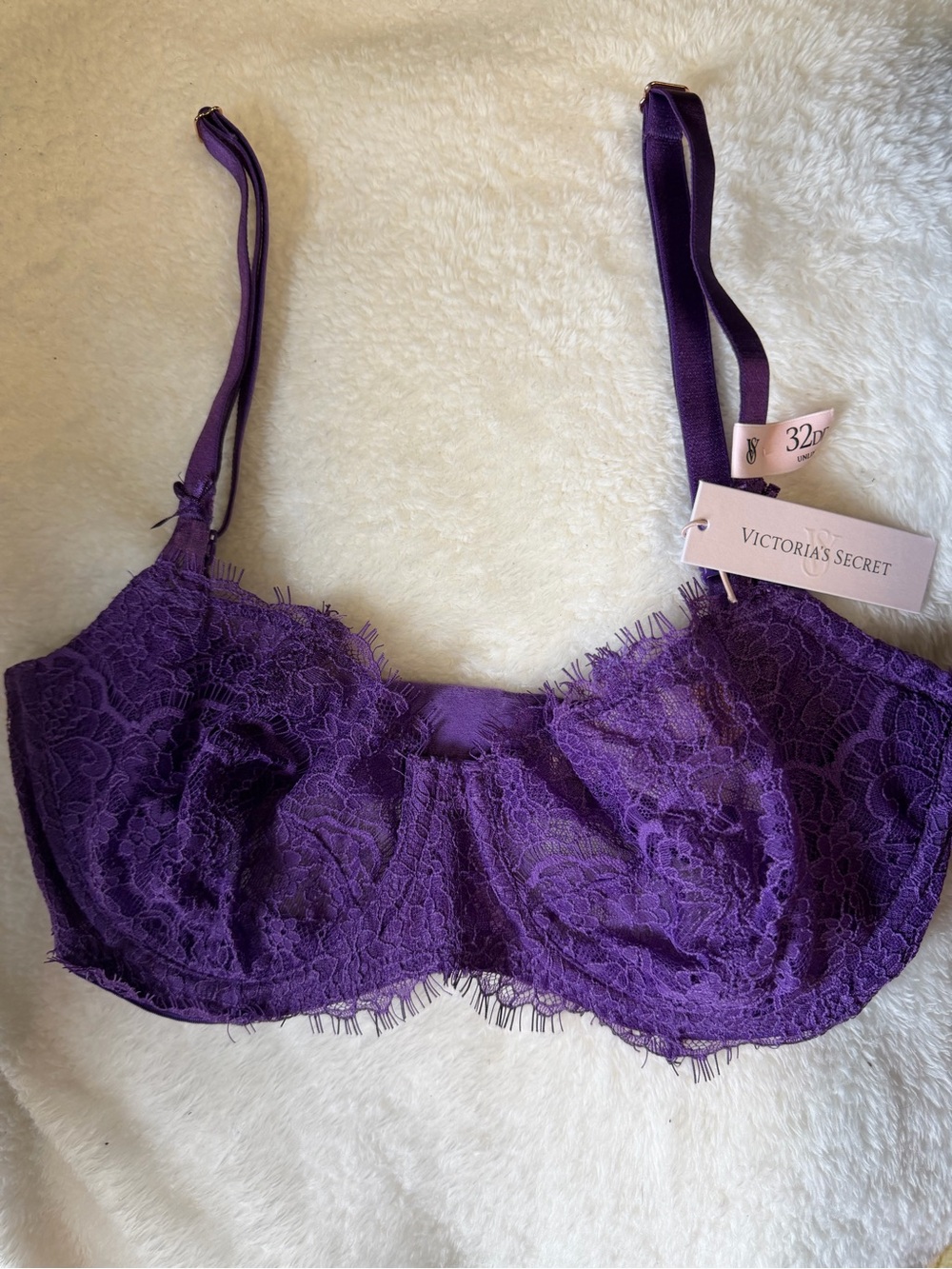 32DD victoria’s Secret Dream angels push-up without padding bra Grape Purple NWT